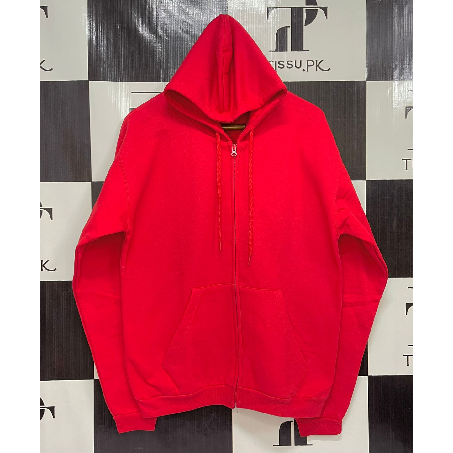 Red Unisex Zipper Hoddie