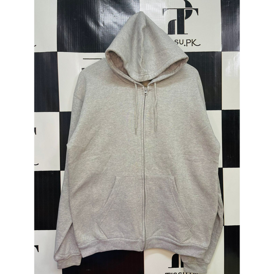 Grey Unisex Zipper Hoddie