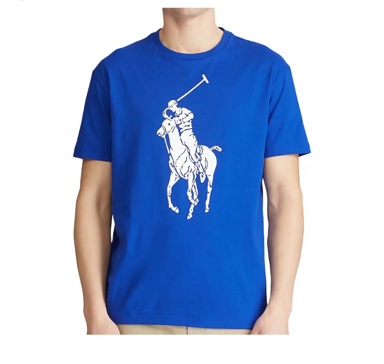 POLO Round Neck Tee Blue-White